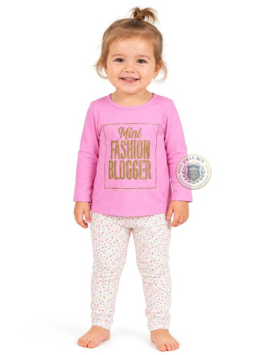 The Children's Place Other - The Children’s Place Girls 2-Pc Set ‘Mini Fashion Blogger’ Graphic Pink Tunic 2T